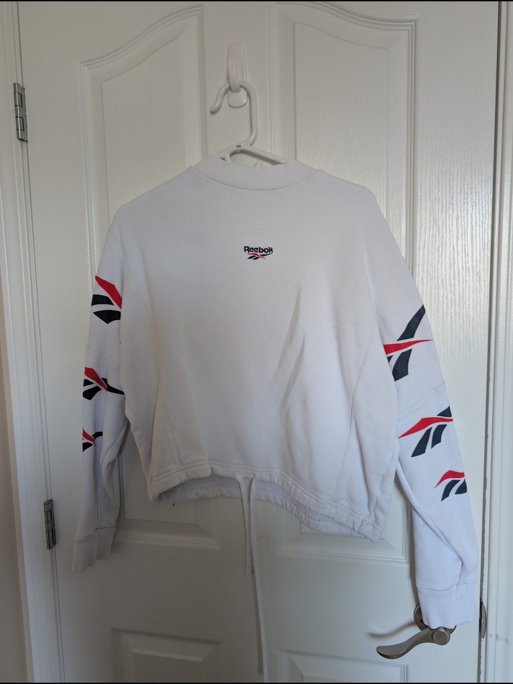 Reebok White Cropped Sweatshirt